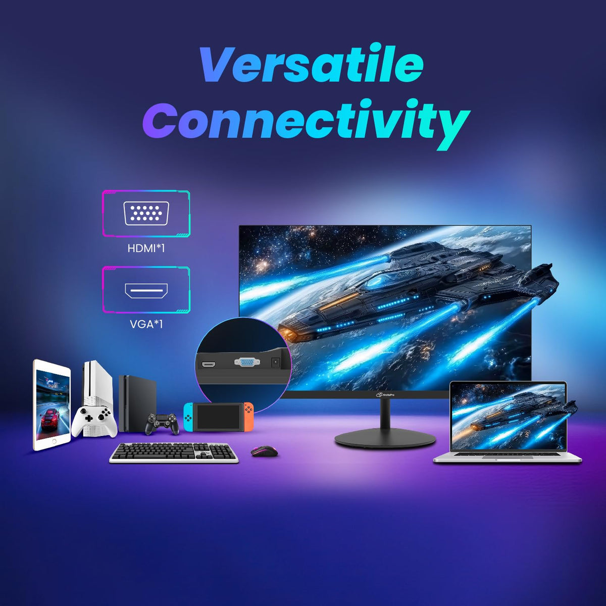 ArcticPro 22inch monitor tilt-adjust feature for ergonomic comfort.