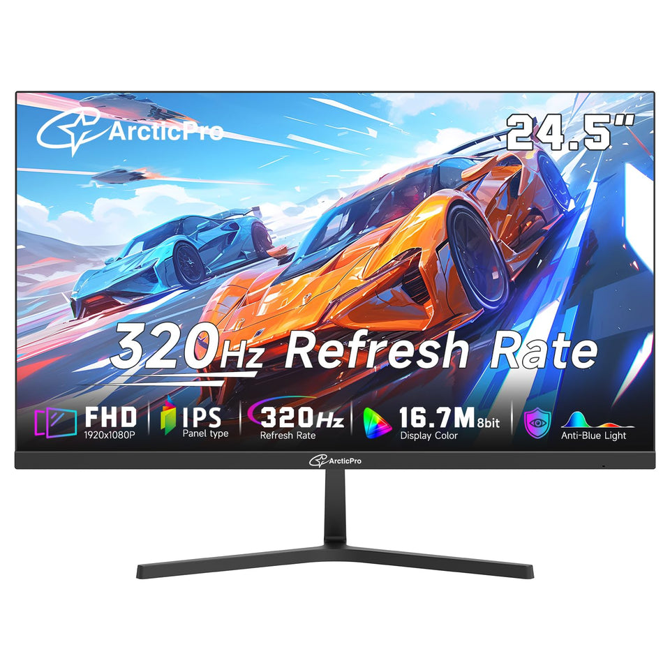 ArcticPro 24.5-inch monitor front view for immersive gaming clarity.