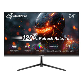 ArcticPro 24in monitor 120Hz delivers smooth action and crisp 1080p clarity.