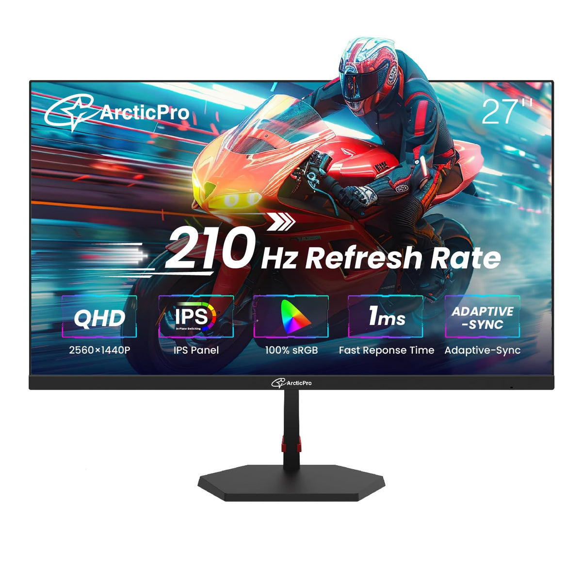 ArcticPro 27-inch gaming monitor with frameless design for immersive setups