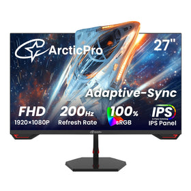 ArcticPro 27-inch monitor front view for immersive full HD gaming visuals