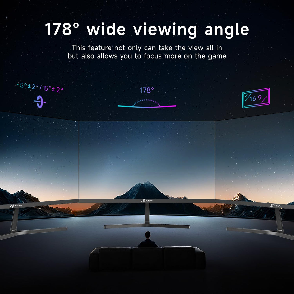 ArcticPro VESA mount compatibility enables flexible placement on a compatible arm