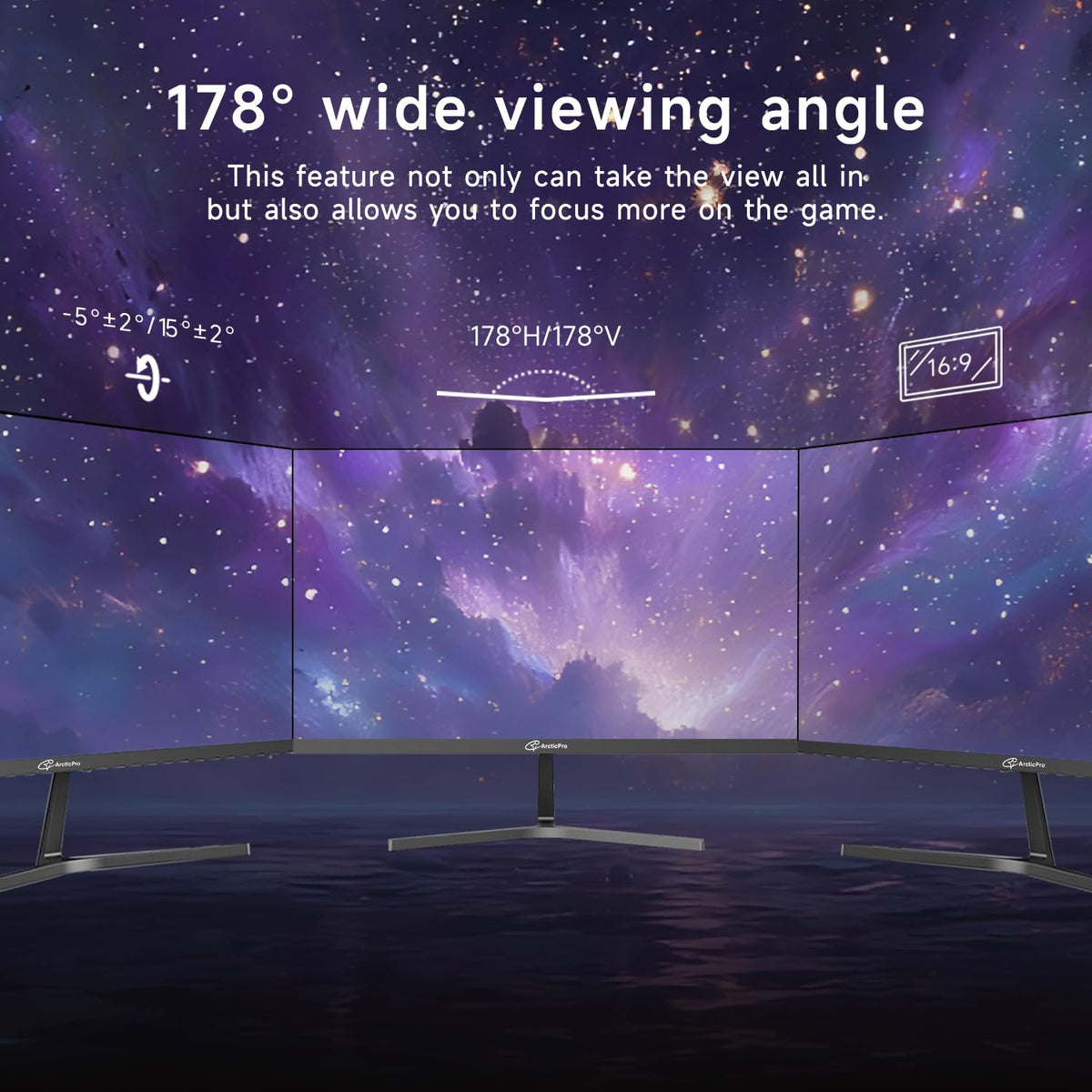 ArcticPro VESA 75x75 compatible mount enables flexible placement