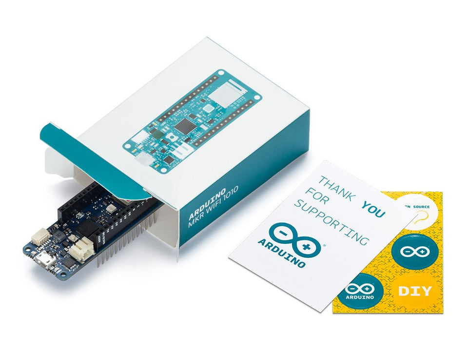 Arduino MKR WiFi 1010 front view showing components and board layout for easy prototyping
