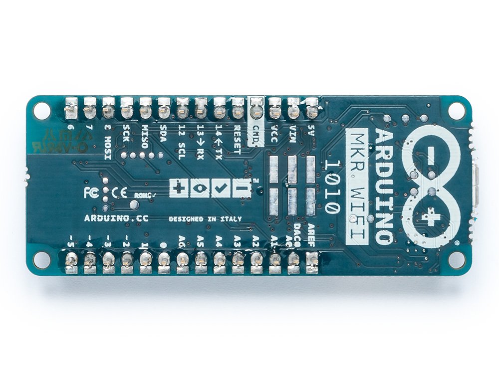 Arduino MKR WiFi 1010 beside coin showing compact size for space-constrained projects