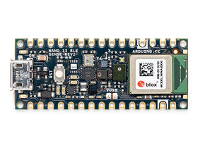 Arduino Nano 33 BLE Sense Rev2 mounted in a wrist wearable prototype enabling local AI
