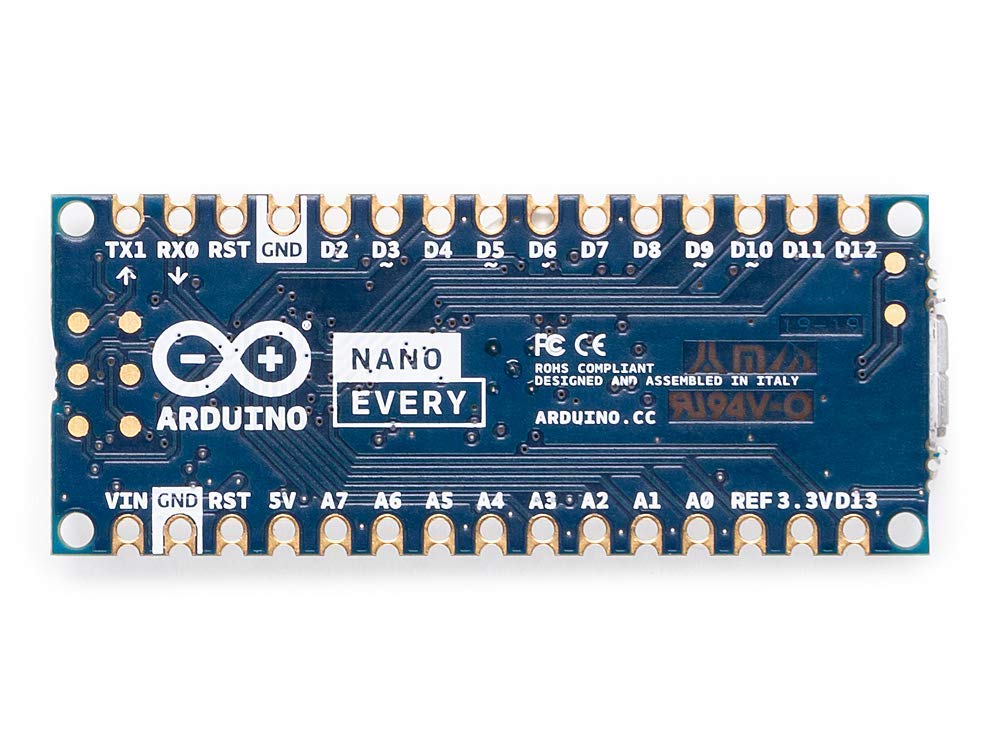 Arduino Nano Every 8 analog inputs expand sensing options in compact prototypes.