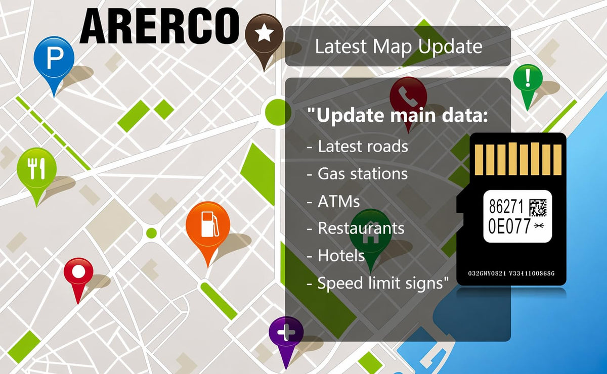 ARERCO compatibility note excluding Lexus and 11.6 inch vertical screens.