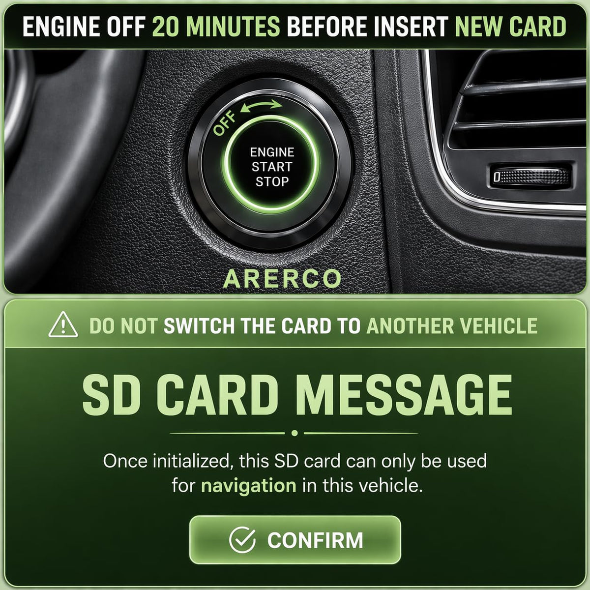 ARERCO durable micro SD card for reliable map loading.