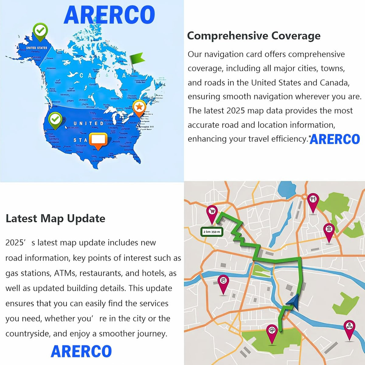 ARERCO long-term use with Toyota navigation card for reliable performance.