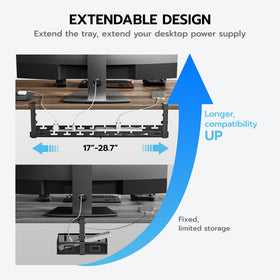 ARES WING durable steel build resists rust for long-term under-desk cable management.