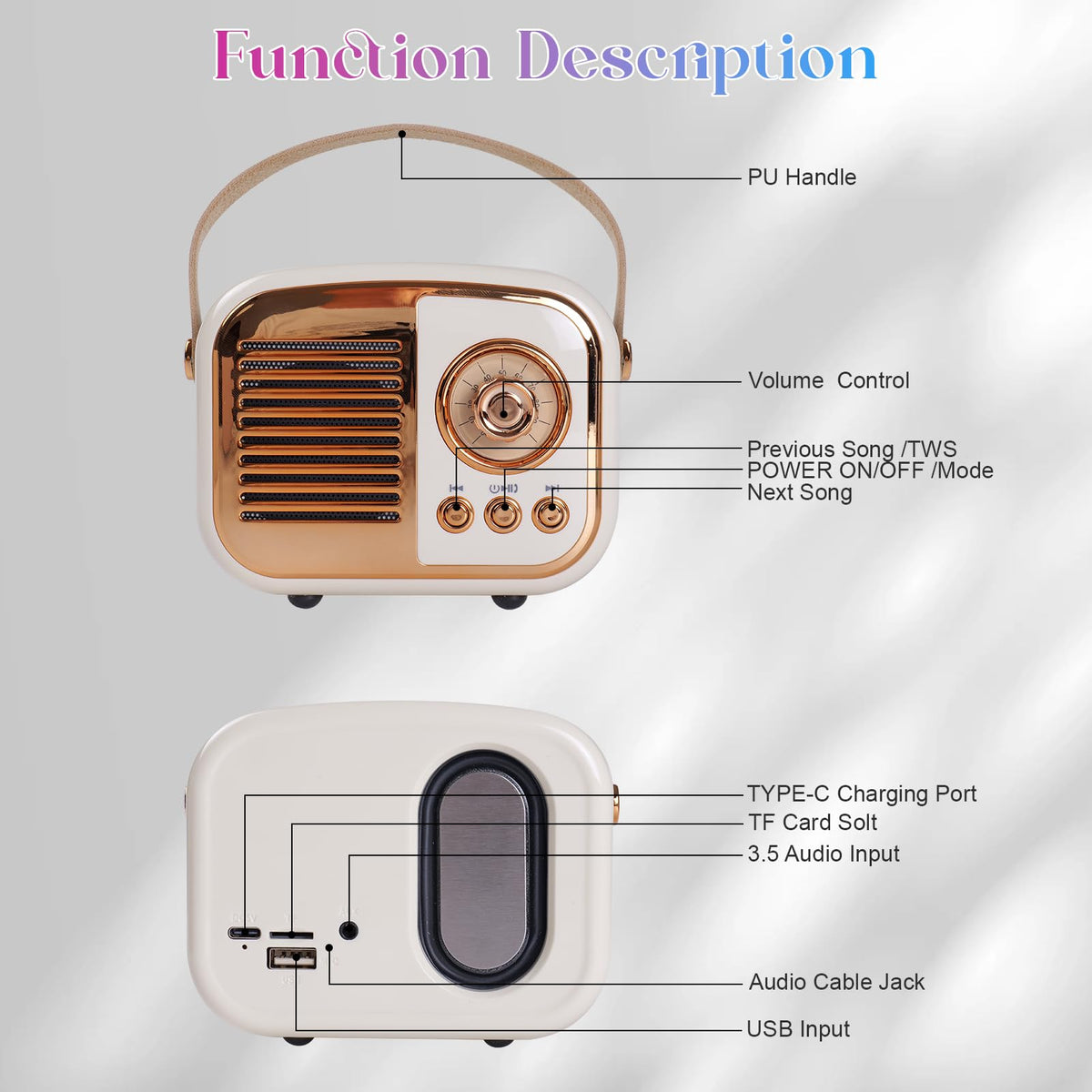Beige decor idea: retro speaker on shelf complements vintage interior styling