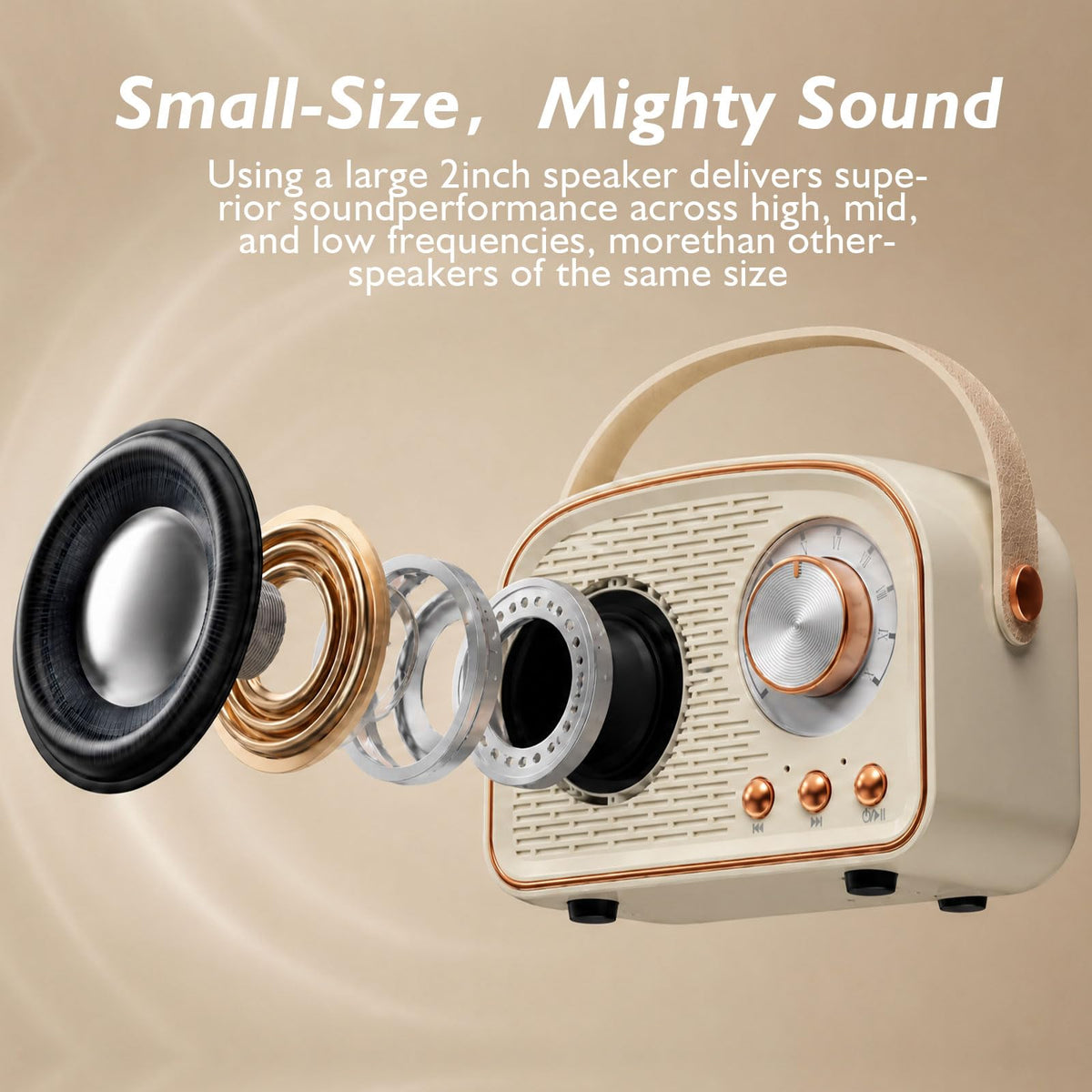 Aresrora top ports showing TF USB and AUX access for versatile playback benefit