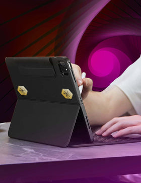 Arila gold all-device sticker, reusable and repositionable without damage