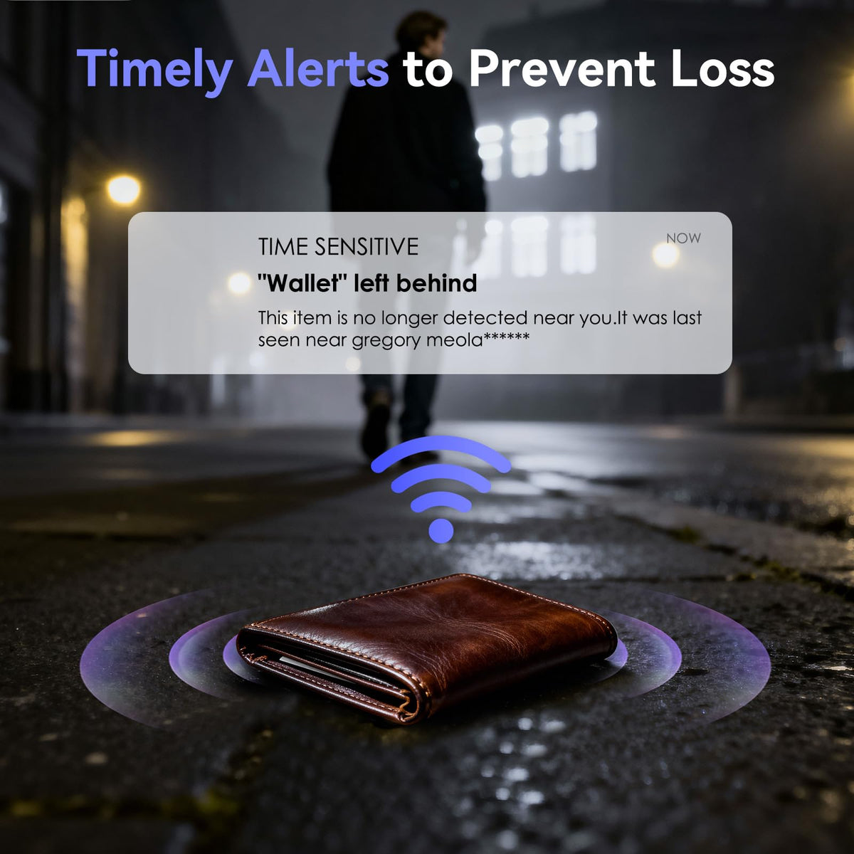 ARIVEXA Wallet Tracker Card emits a 100 dB sound alert