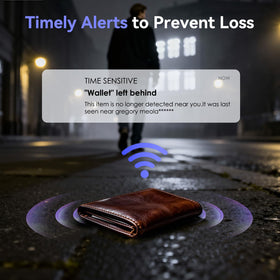 ARIVEXA Wallet Tracker Card emits a 100 dB sound alert
