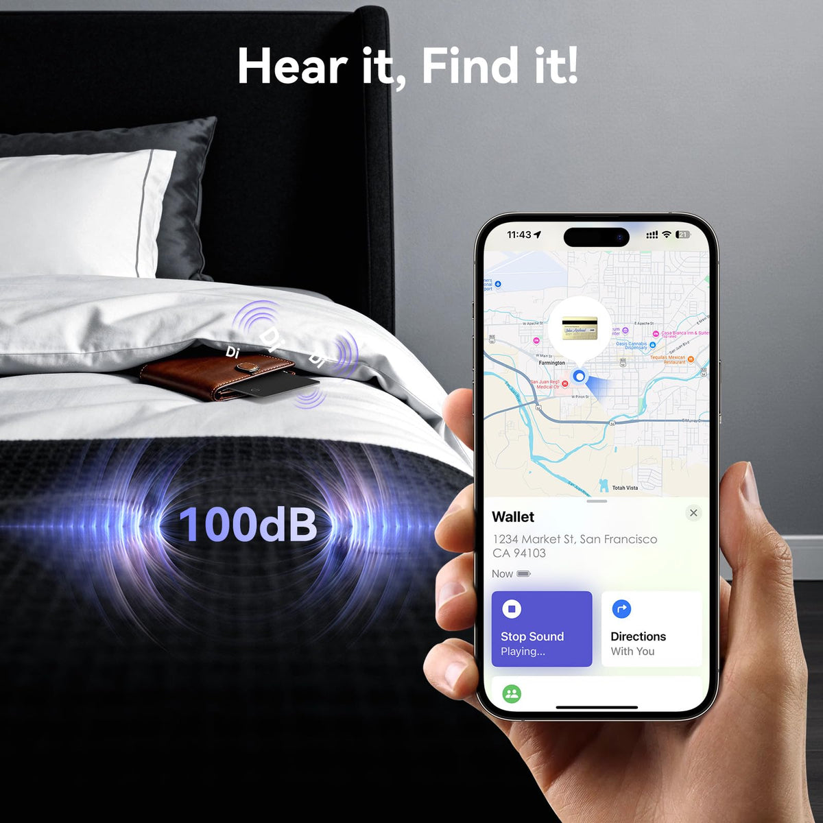 ARIVEXA Wallet Tracker Card with IP68 waterproof protection for durability
