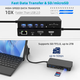Arkidyn docking station Ethernet port provides stable wired connectivity.