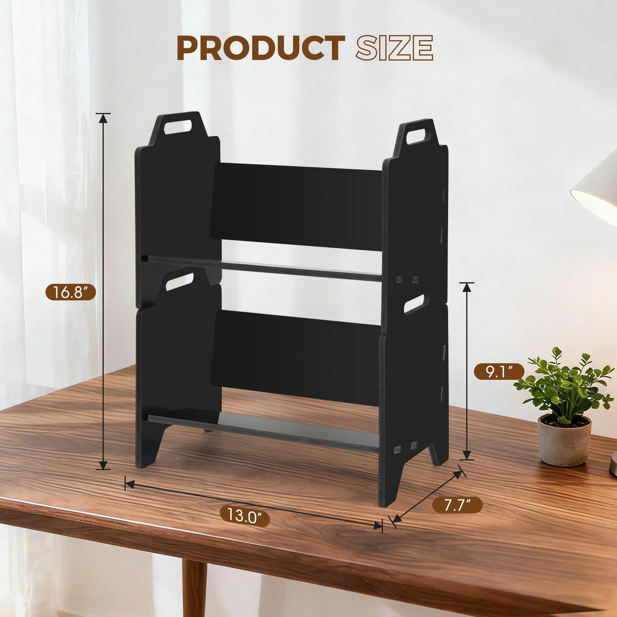 Arkiya 2 Pack CD Holder side view demonstrates vertical storage efficiency.
