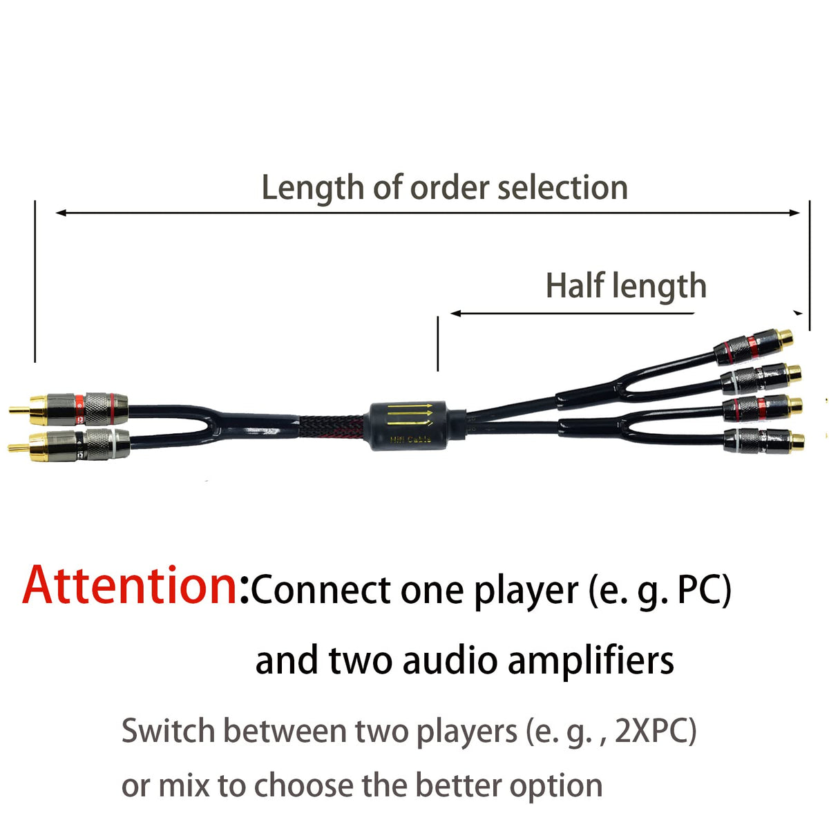Arklove 24K gold-plated connectors reduce signal loss and ensure durable connections.