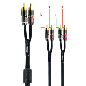 Arklove 24k gold-plated RCA connectors for reliable, low-resistance connections.
