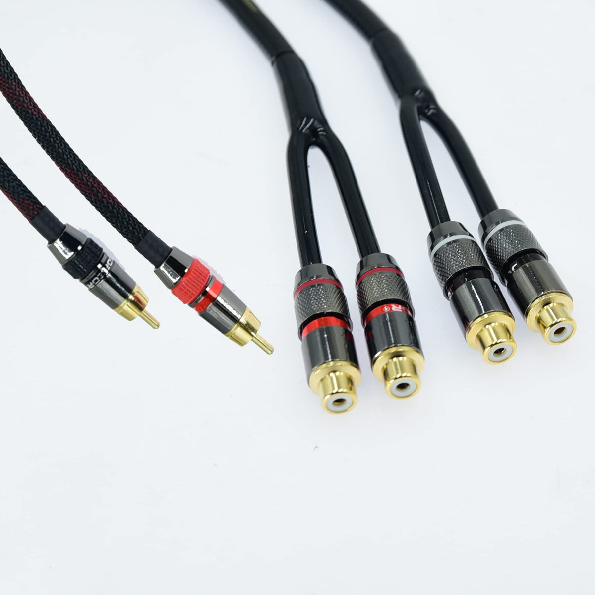 Arklove cable split point with shielded bifurcation showing tidy routing and reduced interference
