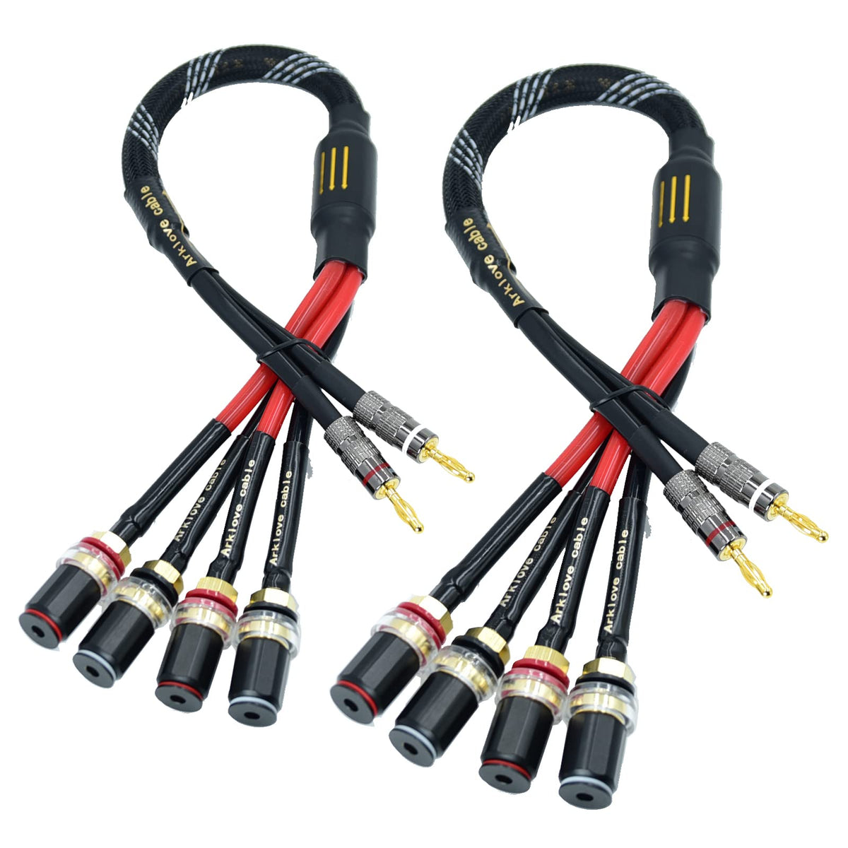 Arklove front view showing 2 to 4 banana connectors and durable build improving reliability