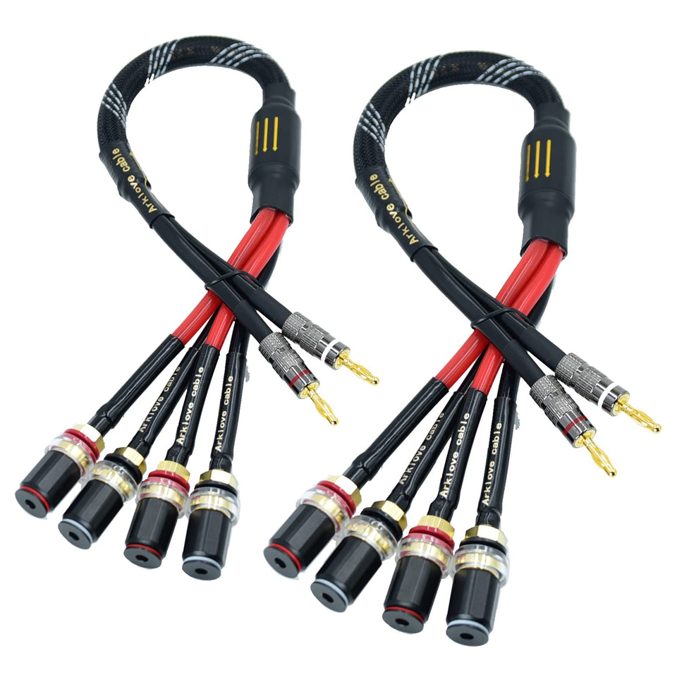 Arklove front view showing 2 to 4 banana connectors and durable build improving reliability