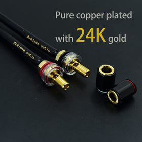 Arklove gold‑plated banana plug closeup highlighting low resistance and secure contact