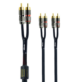 Arklove shielded RCA splitter with 5ft cable expands to two amplifiers for immersive home stereo.