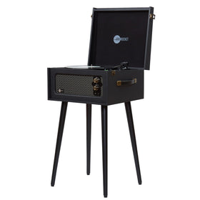 Arkrocket Discovery II front view with retro wood and leather finish for stylish living spaces.