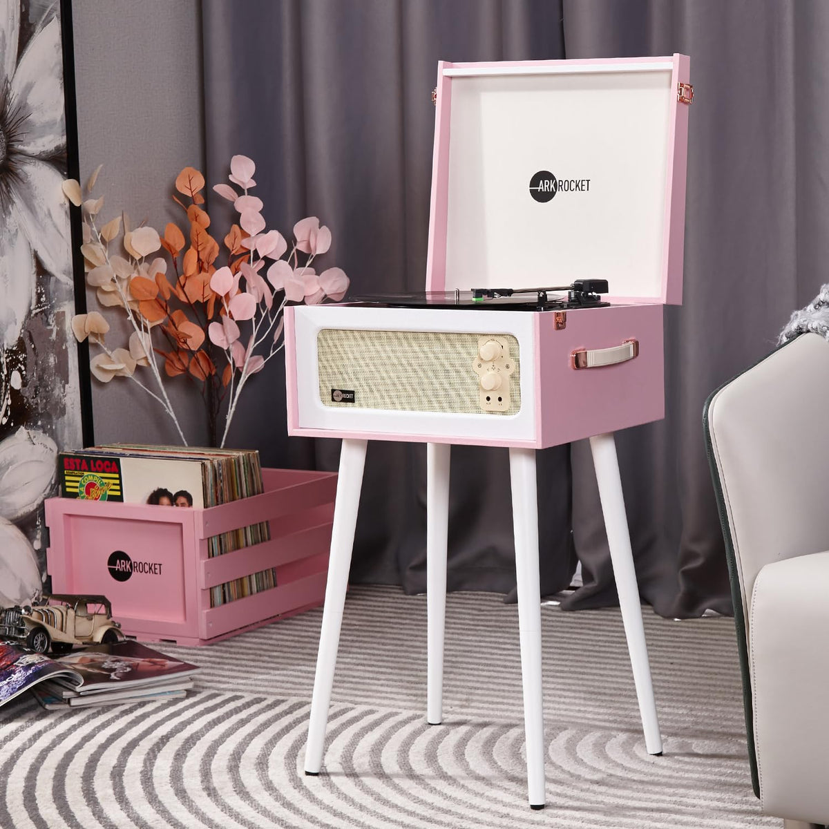 Arkrocket Discovery II pink white colorway complements modern and retro interiors