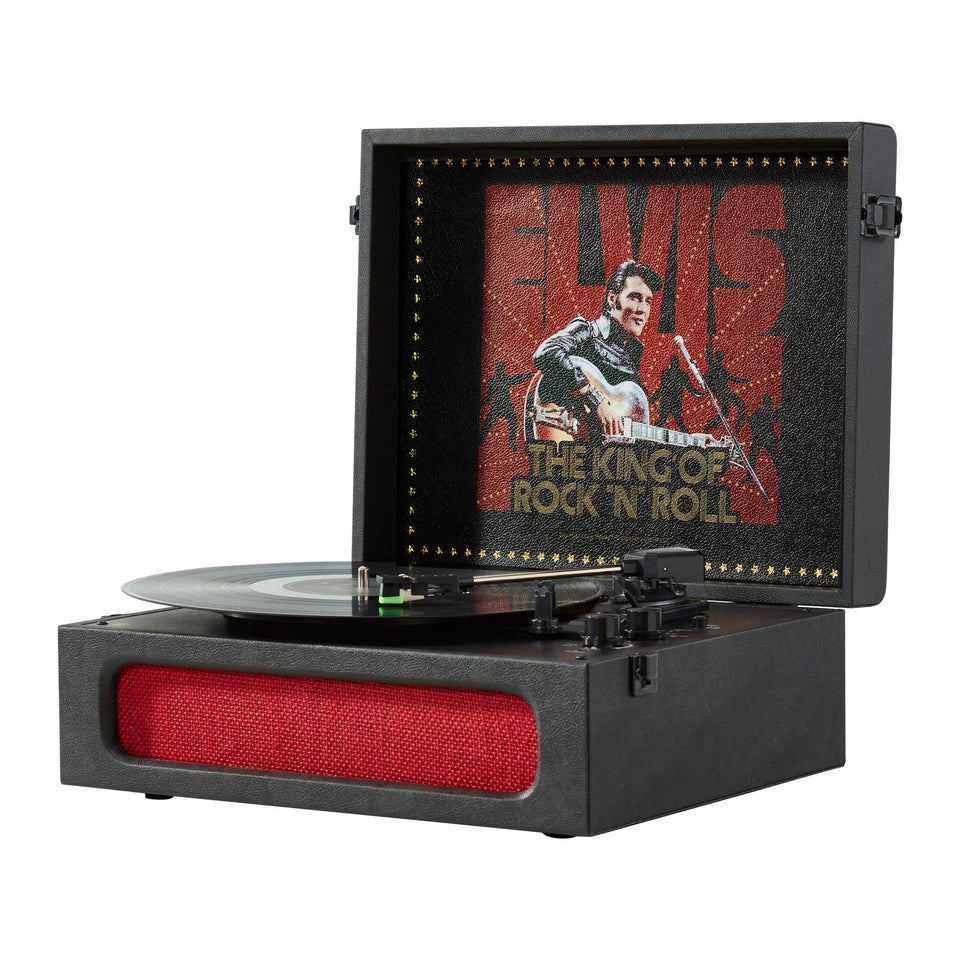 Arkrocket Elvis 68 portable record player front view with vintage design for lifestyle listening.