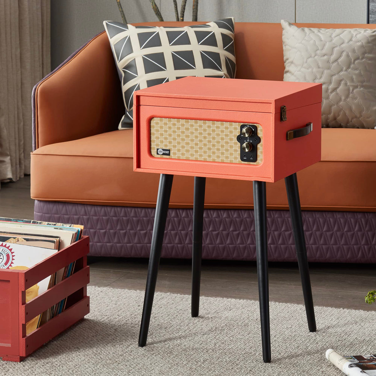 Arkrocket retro orange design adds style to any space.