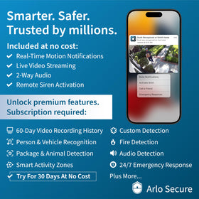 Arlo Chime 2 indoor unit on table, provides audible in-home alerts