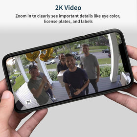 Arlo Essential 2K indoor camera with 130° view and two-way audio for home monitoring.