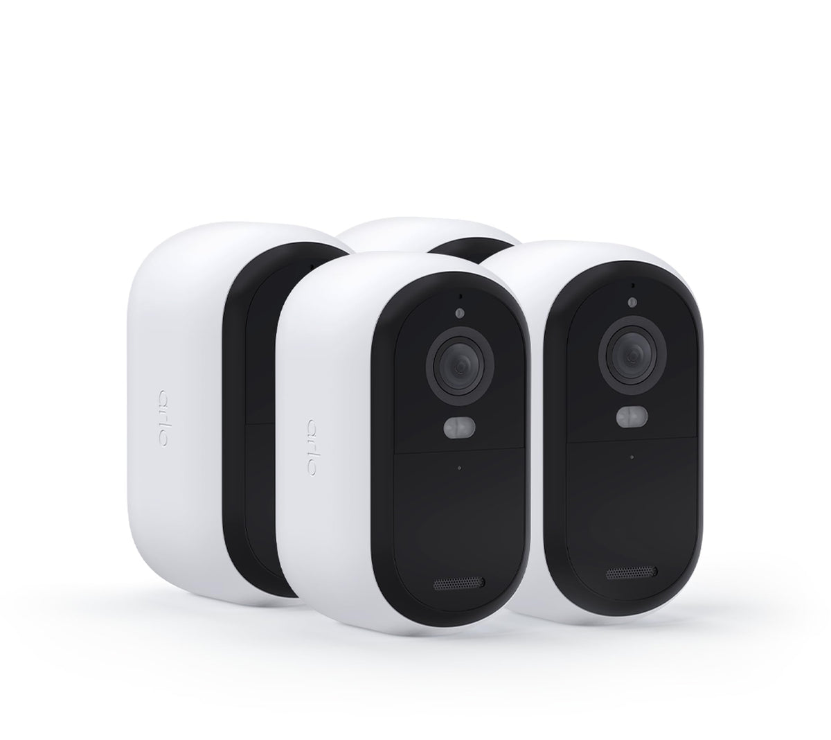Arlo Essential 2K outdoor camera with spotlight and color night vision for enhanced exterior security.