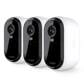Arlo Essential 2K cam front view shows wireless versatility for home monitoring.