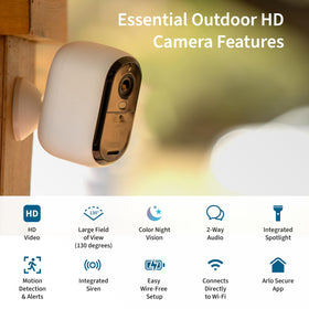 Arlo Essential night vision clarity showcases low-light outdoor surveillance.