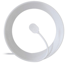 Arlo front packaging showing 25 ft cable and adapter with secure fit benefit