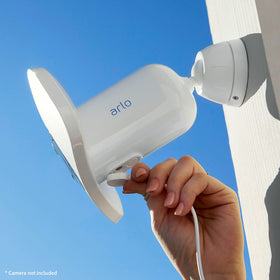 Arlo cable installed on home exterior demonstrating neat, reliable outdoor setup