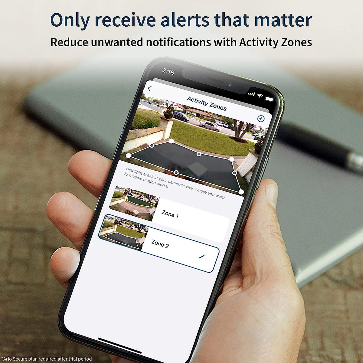 Arlo Pro 3 Floodlight Camera 2-way audio for convenient two-way conversations.