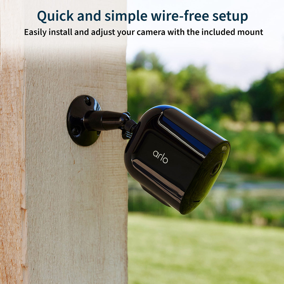 Arlo Pro 5S 2K camera with dual-band Wi-Fi for stable outdoor connectivity.