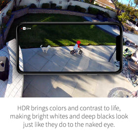 Arlo Pro 5S closeup of lens and spotlight highlighting detail capture benefit