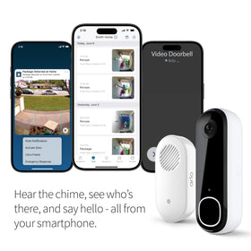 Arlo side profile showing removable battery compartment for flexible power