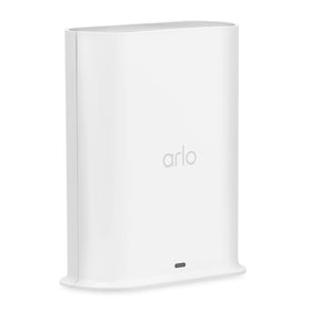 Arlo SmartHub front view showing status lights and brand for easy setup