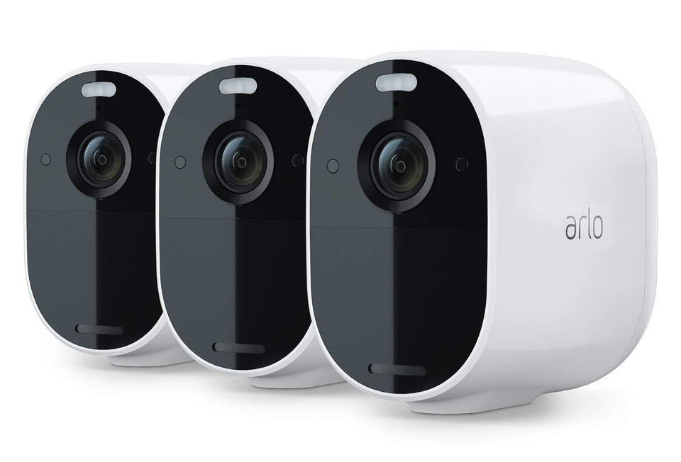 ARLO VMC2330-100NAR essential spotlight kit front view showing seamless wireless setup for home security.