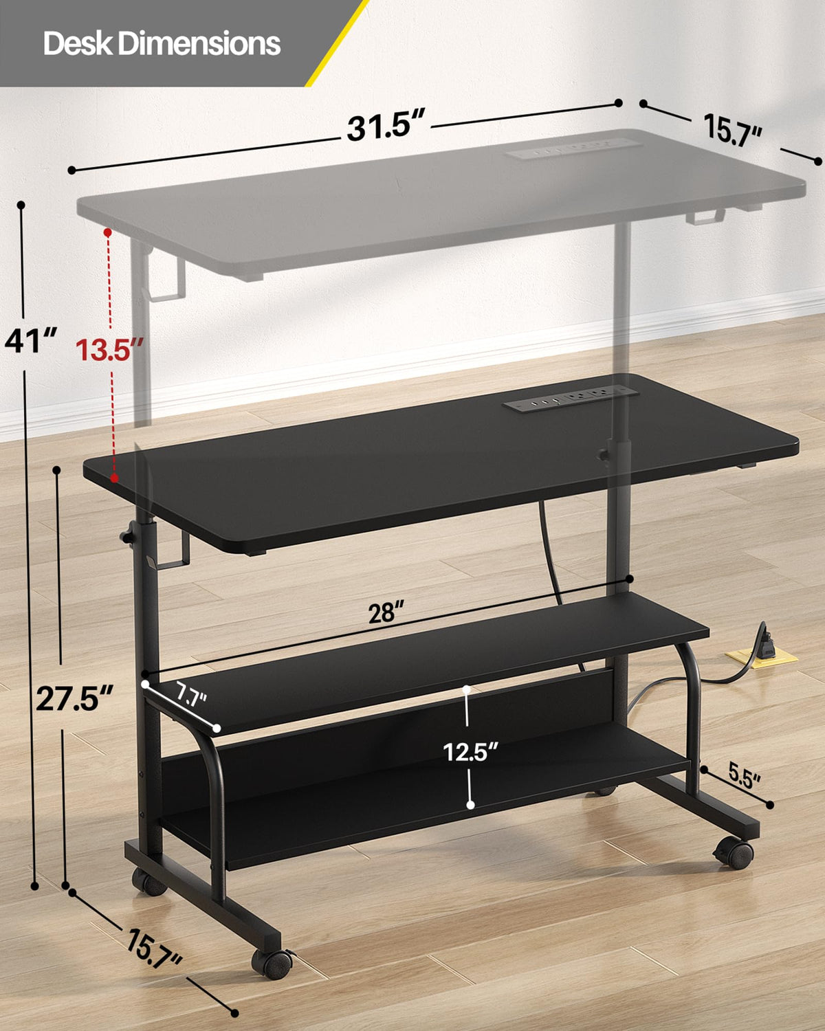 Armocity compact rolling desk ideal for couch or bed use