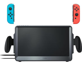 ARMORR Orion portable monitor side view in docked setup with airflow vents