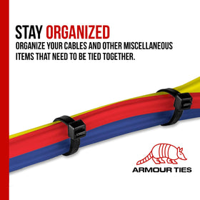 Armour Ties 50lb tensile strength handles heavy loads securely.